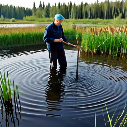 Home 8 **
"A picturesque natural water purification system in a rural Russian landscape. The system includes ponds with reeds and cattails, designed to blend harmoniously with the surrounding environment. Fully clothed workers are maintaining the system, ensuring optimal water quality. Safe for work, appropriate content, fully clothed, professional, perfect anatomy, correct proportions, natural pose, high quality, well-formed hands, proper finger count, natural body proportions."
**