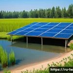 Home 17 자연형 물 정화 시스템의 설계 및 운영에 관한 최신 동향 - A detailed natural water filtration system set in a lush rural landscape in Russia, featuring layere...